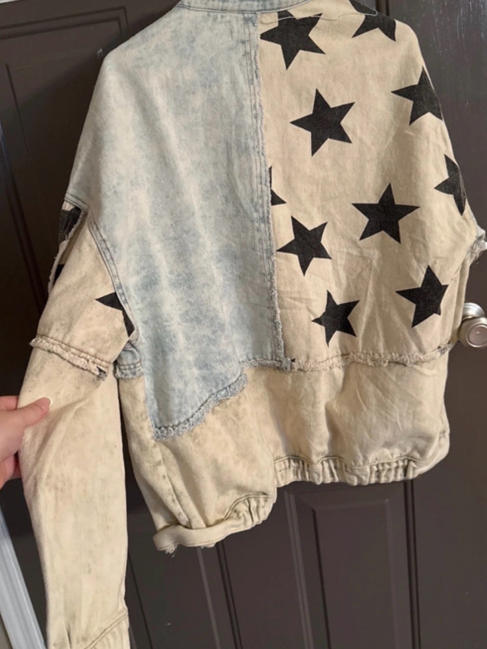 POL Clothing "Look Up At The Stars" Oversized Denim Jacket - Picture 2 of 4